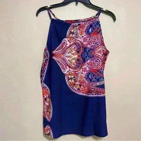 Sleeveless Keyhole Detail Top Size M Bohemian Vacation Travel Summer Spring - Picture 2 of 8